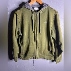 Lacoste Sport Full Zip Up Fleece Hoodie in Olive.  Size Large